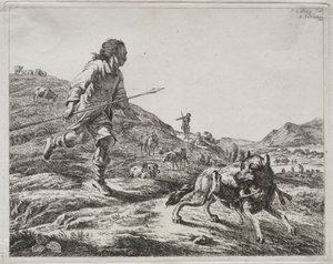 Pastýř honí vlka, 1803. od Adam von Bartsch