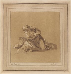 Krčící se apoštol (Svatý Petr) od Adam von Bartsch, after a drawing formerly attributed to Albrecht Dürer