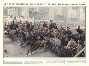Výstava 18. husarů na Mezinárodní výstavě koní v Olympii, Londýn, 1914 od Addison Thomas Millar
