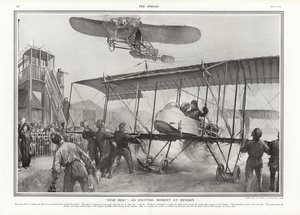 Blízko nehody na letišti Hendon, 1913.