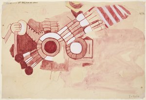 Kopie fragmentu malby z Casa de Barrios, Teopancaxco, Teotihuacan, stát Mexiko od Adela Breton