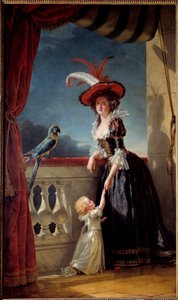 Portrét na nohou Louise Alžběty Francouzské (dcery Ludvíka XV.) vévodkyně z Parmy (1727-1759) a jejího syna Dona Ferdinanda (1751-1802) Obraz Adelaide Labille Guiard (1749-1803) 1788 Sun. 2,72 x 1,6 m