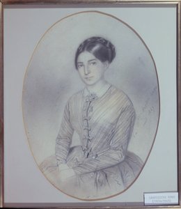 Posmrtný portrét Leopoldine Hugo (1824-43) 1847 (kresba) od Adele Julie Hugo