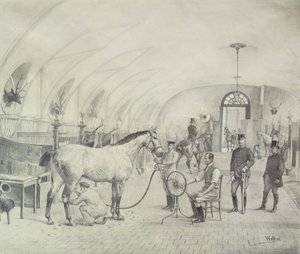 Královské stáje: ranní péče (tužka) od Adele Walter