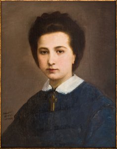 Portrét ženy (rodina Ghirelli) (olej na plátně)