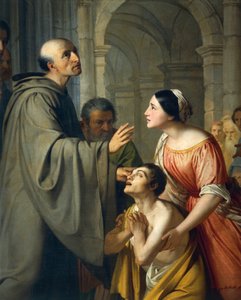 St Mauro Abbot dává zrak mladému slepci