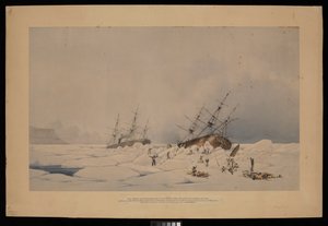 H.M.S. Phoenix a Breadalbane ve chvíli, kdy byl Latter rozdrcen a potopen... od Admiral Edward Augustus (after) Inglefield
