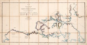 Mapa zobrazující Severozápadní průjezd objevený kapitánem R. Le M. McClurem, HMS 