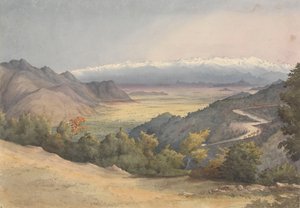 "Pláň v Santiagu, Chile, z Cuesta del Prado, 7. ledna 1851 od Admiral Sir Edward Gennys Fanshawe