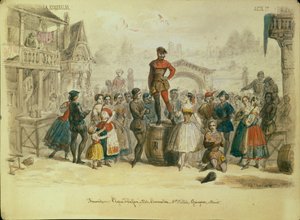 Scénický návrh k baletu La Esmeralda C. Pugniho, 1849