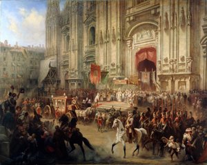 Slavnostní přijetí polního maršála Alexandra Suvorova v Miláně v dubnu 1799, 50. léta 19. století