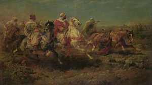 The Attack (olej na plátně) od Adolf Schreiyer