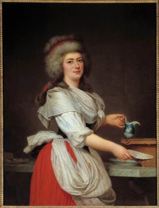 Portrét Madame Aughie, služebnice francouzské královny Marie Antoinetty Obraz Adolfa Ulricha Wertmullera (1751 - 1811) Stockholmské národní muzeum z 18. století