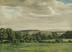 Krajina v Holštýnsku, 1827 (olej na papíře nalepeno na kartě)