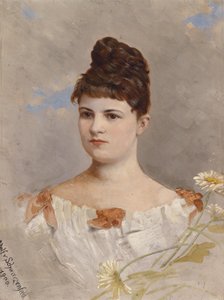 Portrét Ottilie Schneitt von Schwarzenfeld podle štítku na zadní straně od Adolf d. Ä. Schreitter von Schwarzenfeld