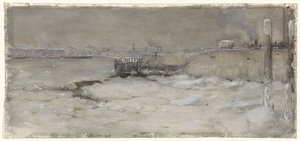 Plavba po ledu na Maas v Rotterdamu od Adolf le Comte