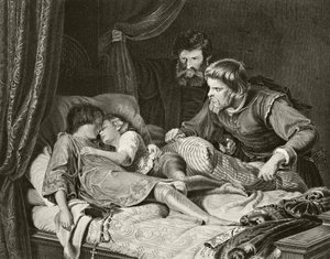 Zavraždění princů Edwarda a Richarda v londýnském Toweru, z knihy "The National and Domestic History of England" od Williama Hickmana Smithe Aubreyho (1858-1916) vydané v Londýně kolem roku 1890 (litografie). od Adolf von Hildebrand