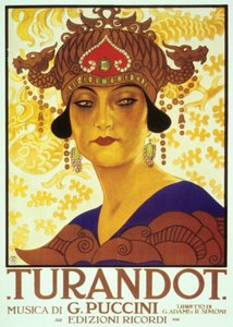 Obálka Anon partitury opery Turandot od Giacoma Pucciniho