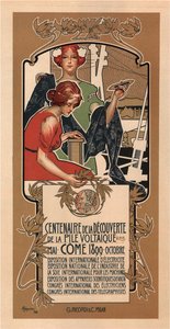 100. výročí objevení elektrické baterie Voltasem, 1898 od Adolfo Hohenstein