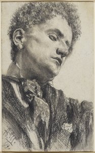 Hlava mladého muže od Adolph Menzel