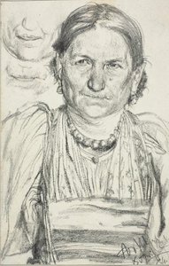 Portrét selské ženy od Adolph Menzel