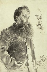 Studie muže s plnovousem, ruku v kapse, 1885 od Adolph Menzel