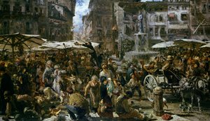 Trh ve Veroně od Adolph Menzel