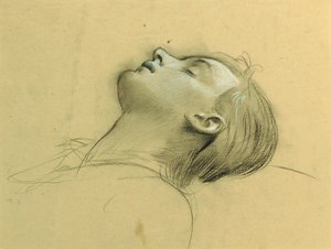 Studie hlavy svaté Cecílie, možná pro "Ahasver" od Adolf Hiremy Hirschl