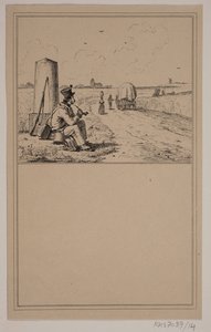 Voják na výletě. Ne. 13 v Chr. Winther a M. Rørbye, "25 obrázků pro malé děti" od Johan Adolph Kittendorff