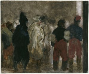 Příjezd francouzských válečných zajatců do Berlína v noci od Adolph Menzel