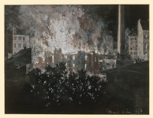 Požár domu od Adolph Menzel