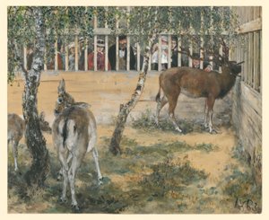 Dama v ohradě. Z „dětského alba“ od Adolph Menzel