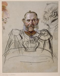 Generál Karel hrabě von der Groeben. Studie k obrazu „Korunovace Viléma I. v Královci“ od Adolph Menzel