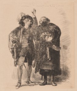 Hamlet a Polonius od Adolph Menzel