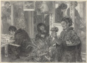 Japonský umělec v práci od Adolph Menzel