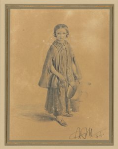 Dětský portrét Constanze Belingové, rozené Martiniové. Dcera okresního soudce Carla Martiniho a jeho manželky Pauline Martiniové od Adolph Menzel
