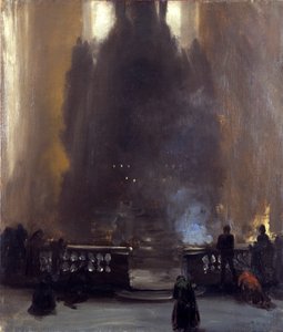 Interiér kostela (barokní oltář) od Adolph Menzel