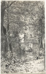 Krajina s pračkou od Adolph Menzel
