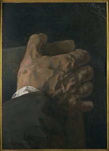 Mužská ruka držící desku od Adolph Menzel