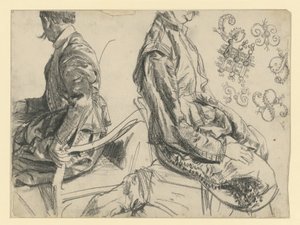 Model v slavnostním oděvu kurfiřta Johanna Georga I. Saského ze dvou úhlů pohledu, Historické muzeum, Drážďany od Adolph Menzel