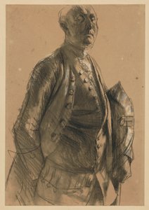 Modelová studie pro Maupertuise. Přípravná studie k obrazu „Flétnový koncert Fridricha Velikého v Sanssouci“ od Adolph Menzel
