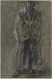 Důstojník v plášti a klobouku (studie postoje Moritze z Anhaltu-Dessau) od Adolph Menzel