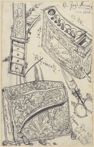 Taška na náboje s cestovní lékárničkou k loveckému sedlu kurfiřta Johanna Georga I. Saského z roku 1618, Historické muzeum, Drážďany od Adolph Menzel