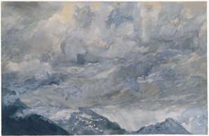 Obloha s mraky nad vrcholky hor od Adolph Menzel