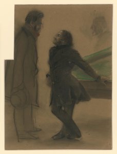 Dva pánové u kulečníkového stolu od Adolph Menzel