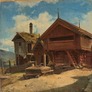 Farma Gulsvik v Hallingdalu od Adolph Tidemand