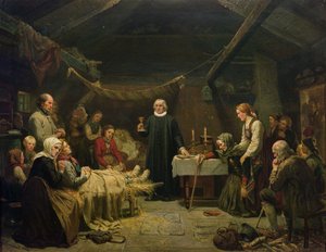 Lovec nemocných medvědů. Poslední svátost od Adolph Tidemand