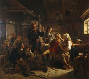 Lovec zraněných medvědů od Adolph Tidemand