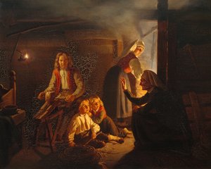 Vypravěč příběhů (malba) od Adolph Tidemand