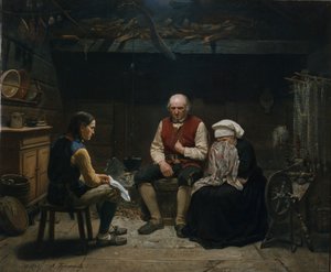 Tragické zprávy (olej na plátně) od Adolph Tidemand